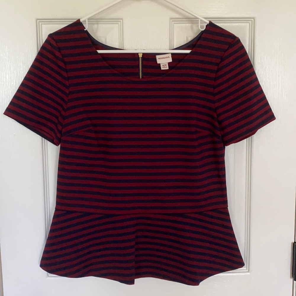 Merona Striped Peplum Top